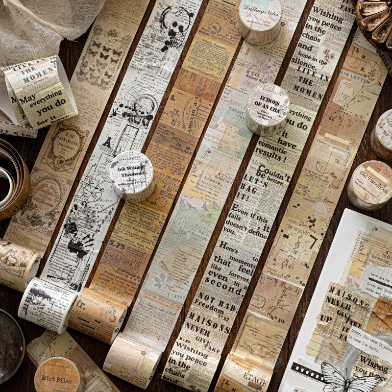 A series of Poems on paper Series Tape