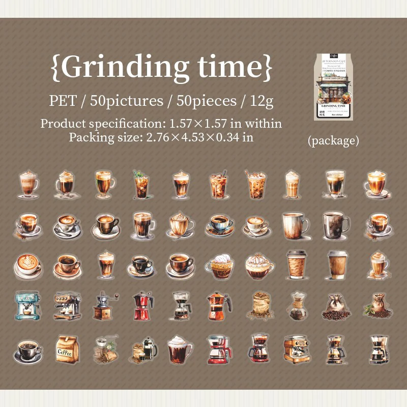 Afternoon Café Series PET Stickers - Image 11