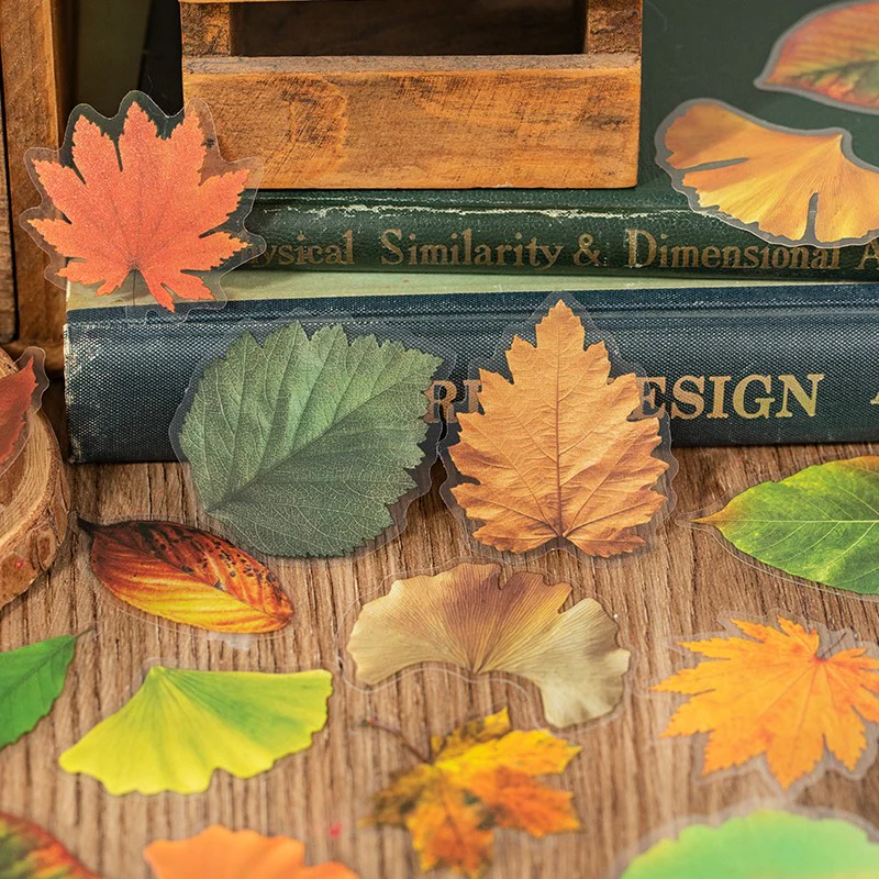 Autumn Folds Series – PET Leaf Sticker Pack - Image 2