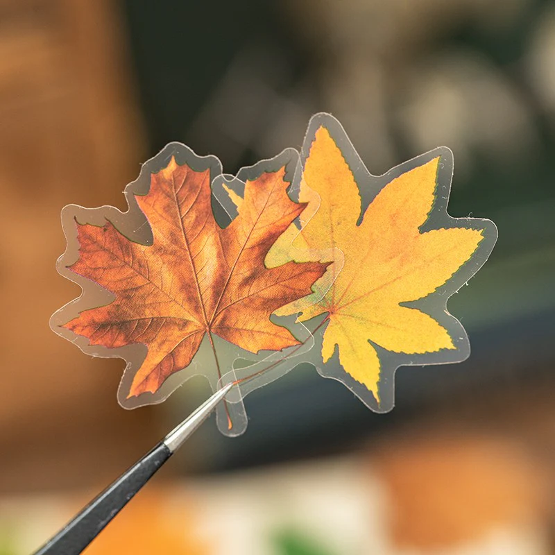 Autumn Folds Series – PET Leaf Sticker Pack - Image 6