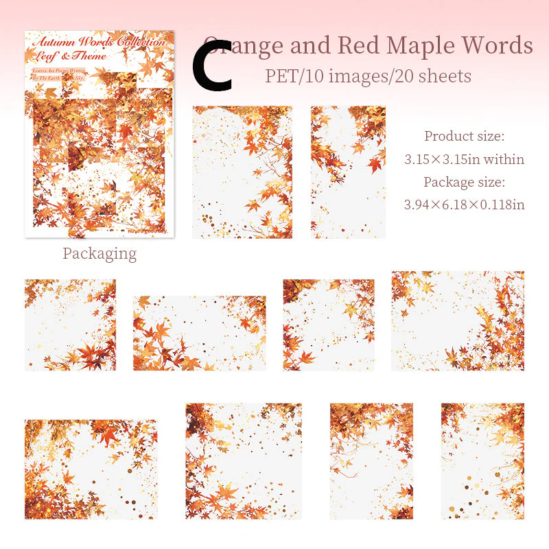 Autumn Words Sticker 20pcs - Image 12