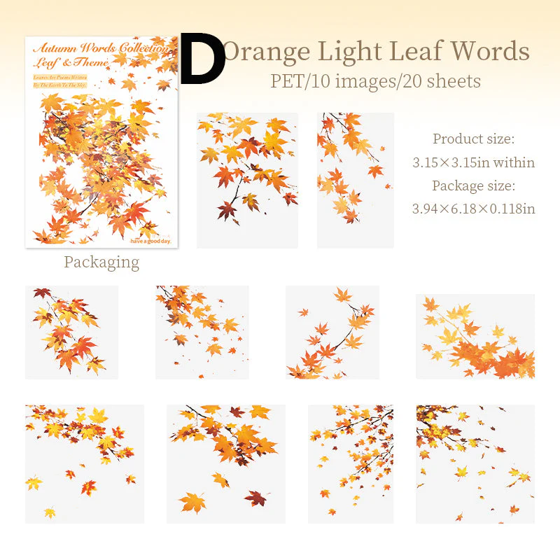 Autumn Words Sticker 20pcs - Image 13