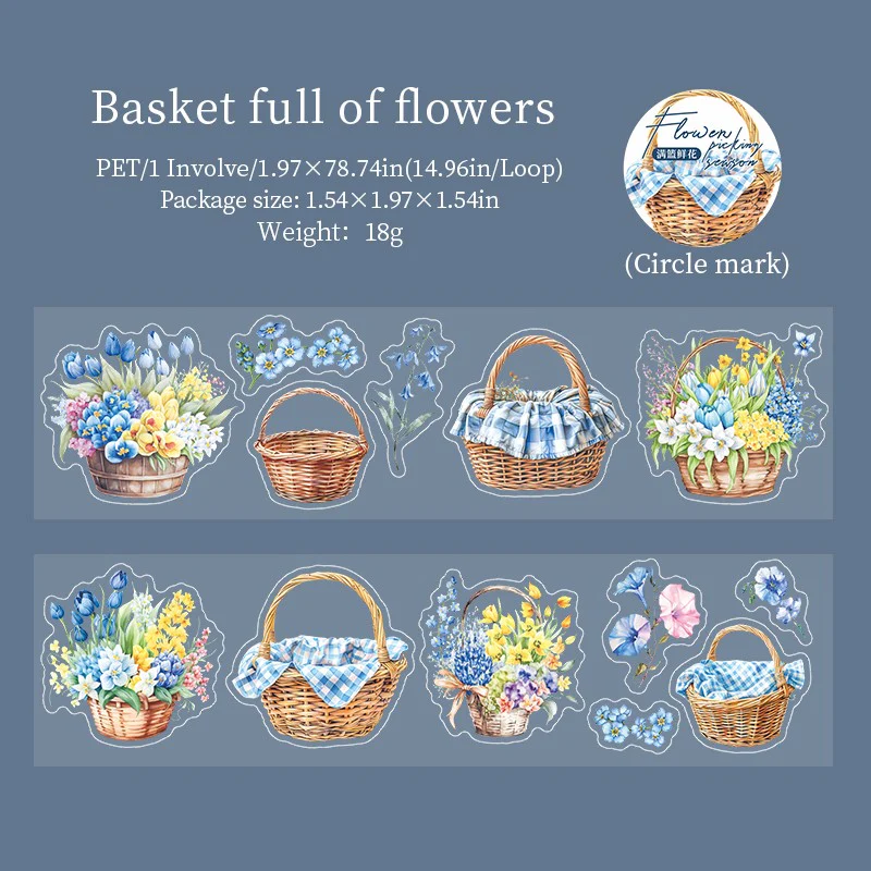 Blooming Season Flower Basket PET Tape - Image 12