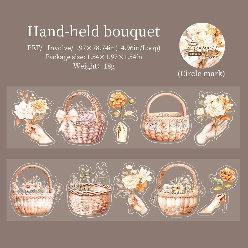 Blooming Season Flower Basket PET Tape - Image 9
