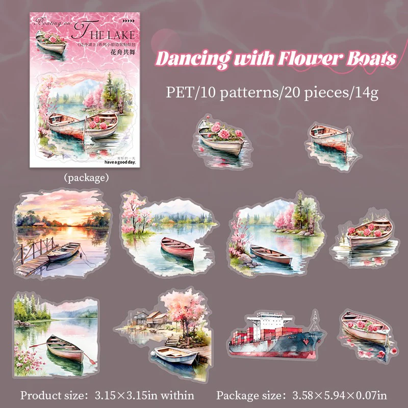 Boating on the Lake Series Boat Scenery Sticker Pack - Image 13
