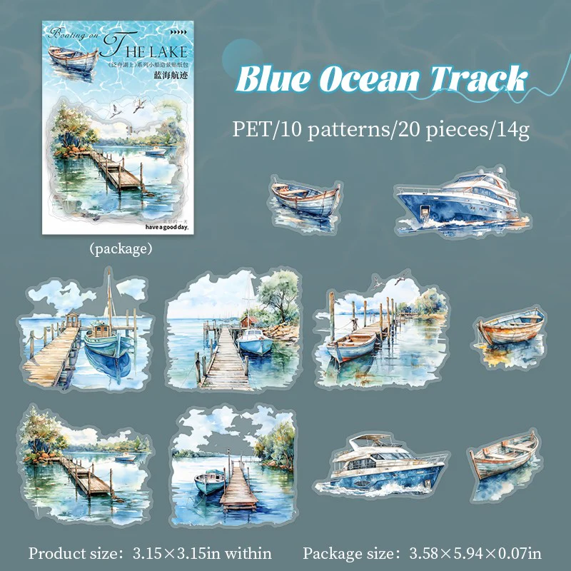 Boating on the Lake Series Boat Scenery Sticker Pack - Image 14