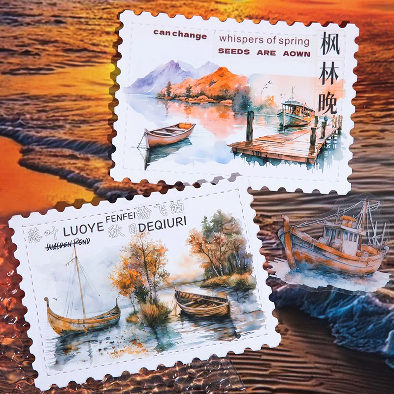 Boating on the Lake Series Boat Scenery Sticker Pack - Image 3