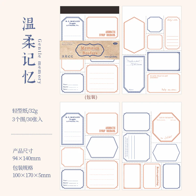 Border Memoir Series Sticky Notes-TAHARA - Image 12