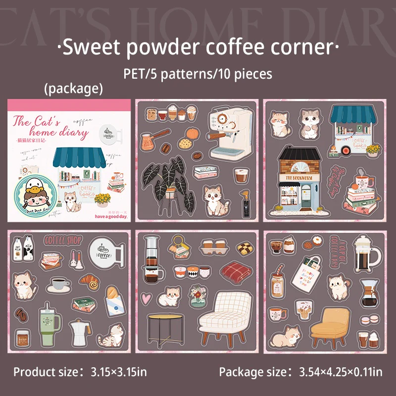 Cat’s Cozy Life Series Home Decor PET Sticker Book - Image 12