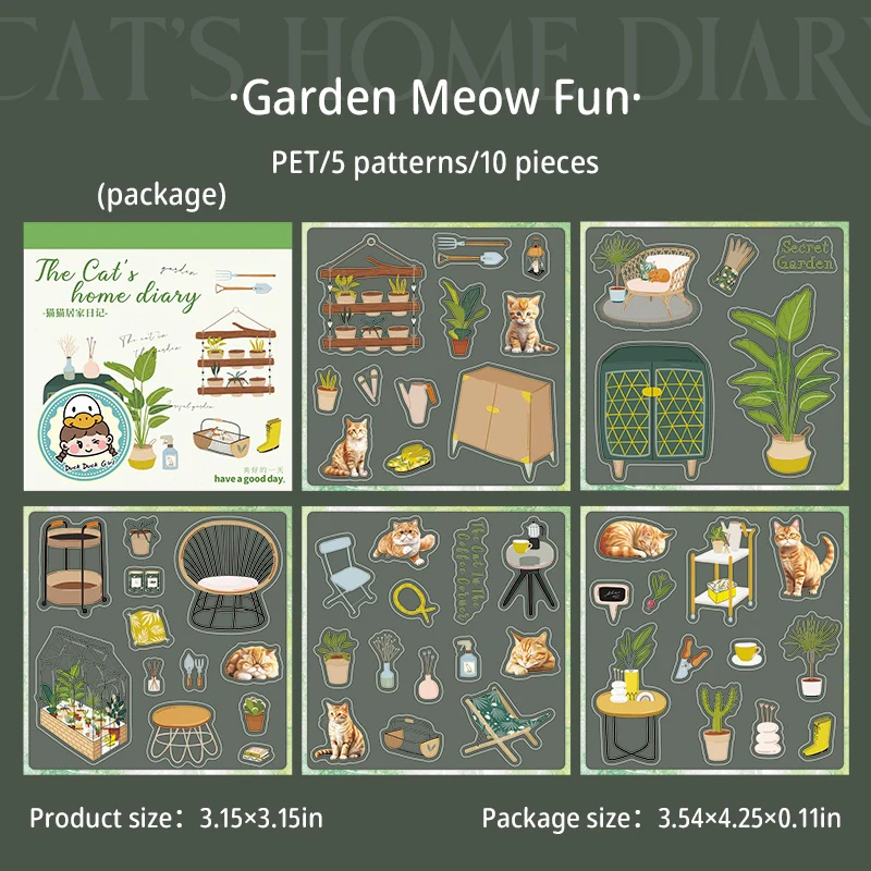 Cat’s Cozy Life Series Home Decor PET Sticker Book - Image 13