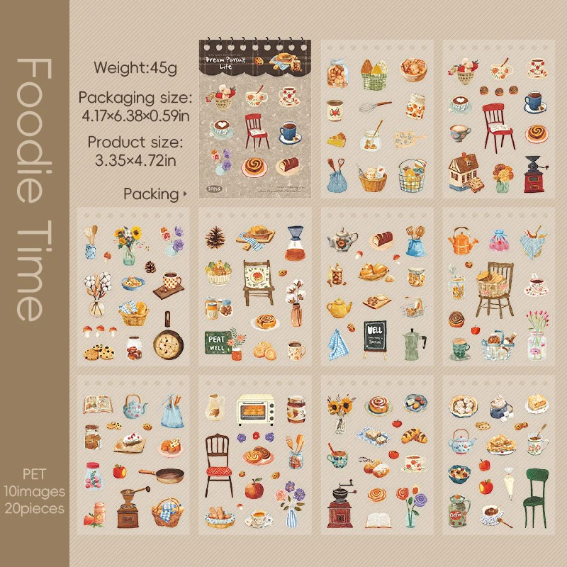 Chasing the Ordinary Series PET Sticker Book 20PCS - Image 43