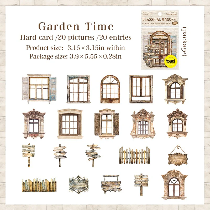 Classical Manor Series Vintage Laser-Cut Cardstock Stickers - Image 12