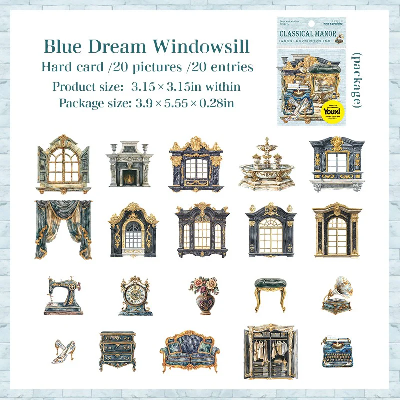 Classical Manor Series Vintage Laser-Cut Cardstock Stickers - Image 13