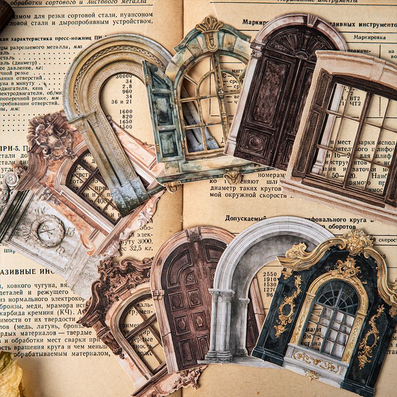 Classical Manor Series Vintage Laser-Cut Cardstock Stickers - Image 3