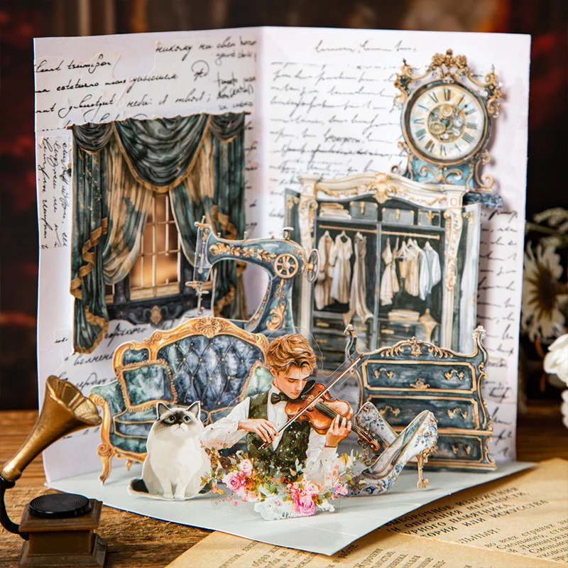 Classical Manor Series Vintage Laser-Cut Cardstock Stickers - Image 8