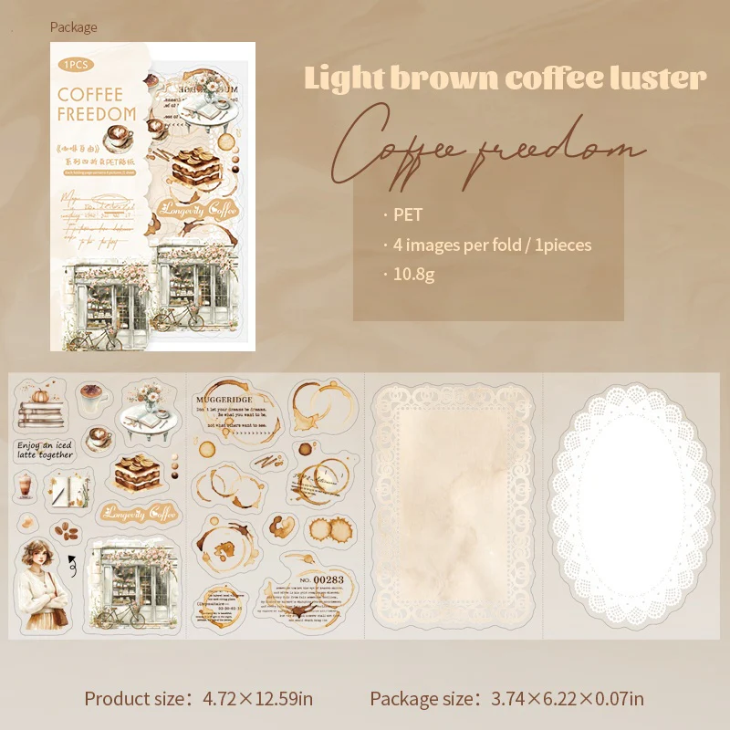 Coffee Freedom Sticker book 4pcs - Image 11