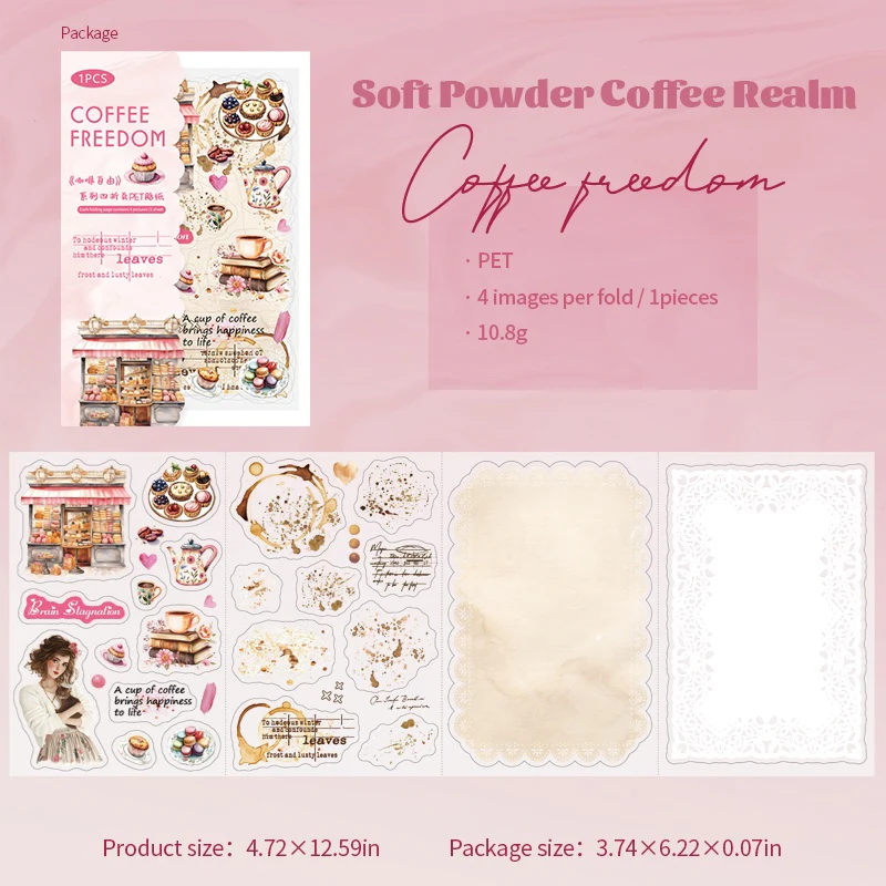 Coffee Freedom Sticker book 4pcs - Image 9