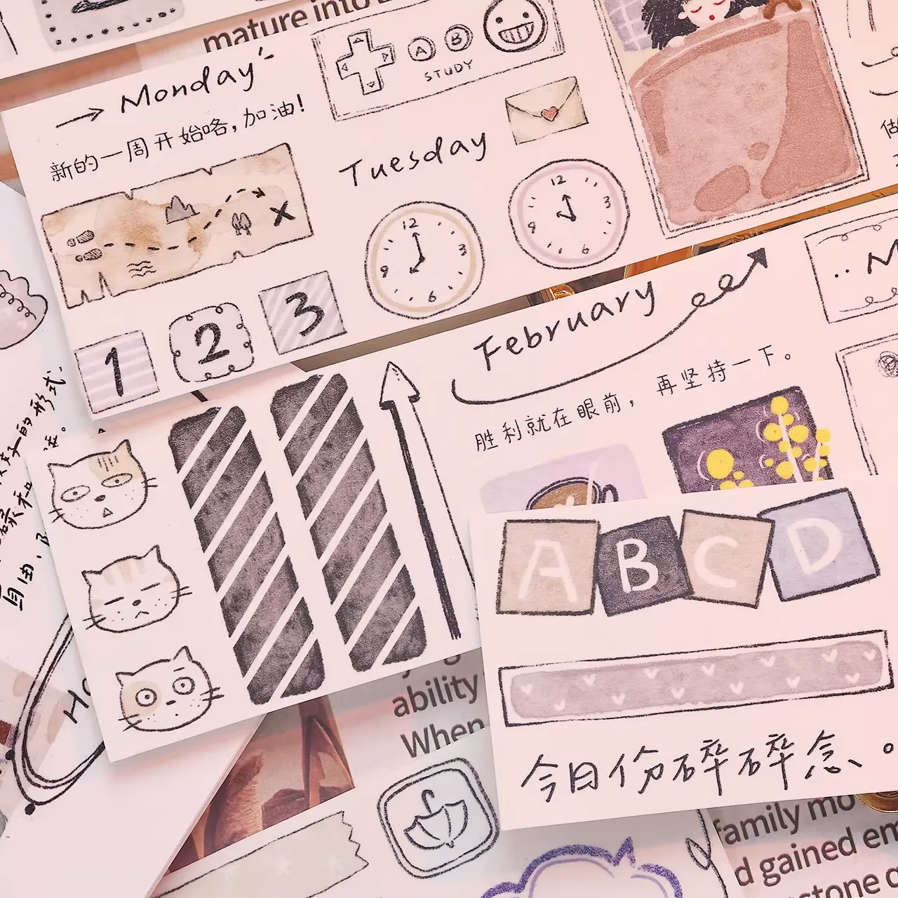 Trivial Daily Life Light Vintage Salt Style Washi PET Tape - Image 5