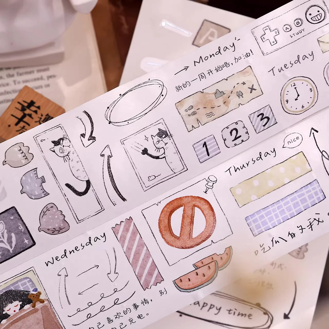 Trivial Daily Life Light Vintage Salt Style Washi PET Tape - Image 7