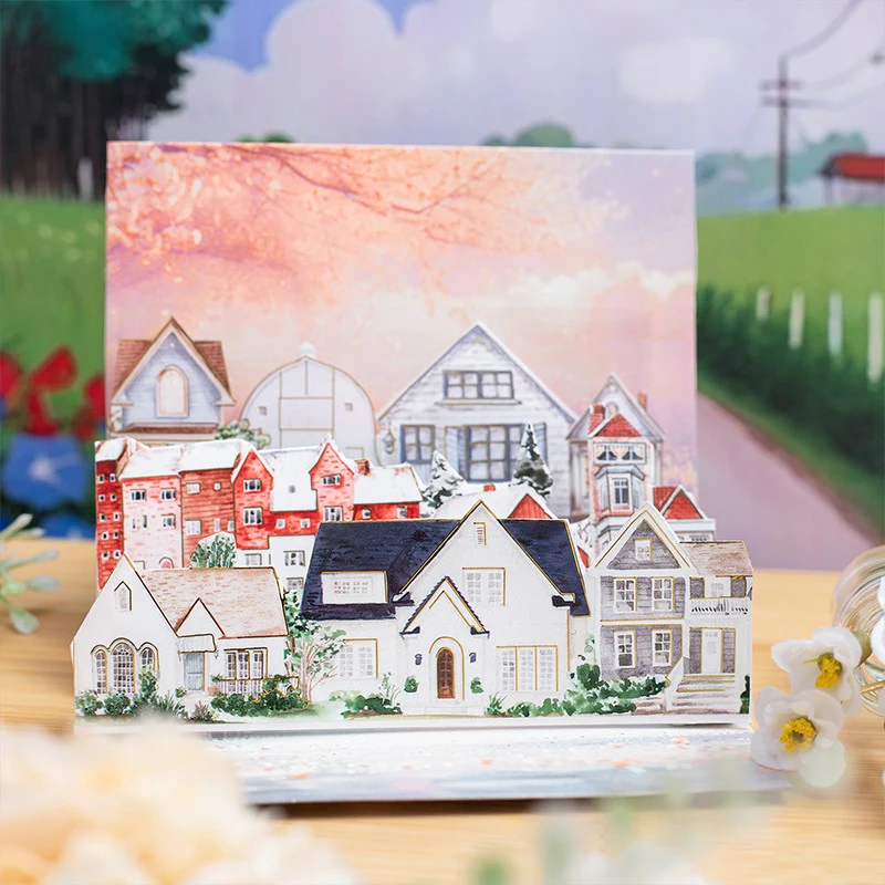 Countryside Cottage Series Gold Foil House Scenery Tape - Image 4