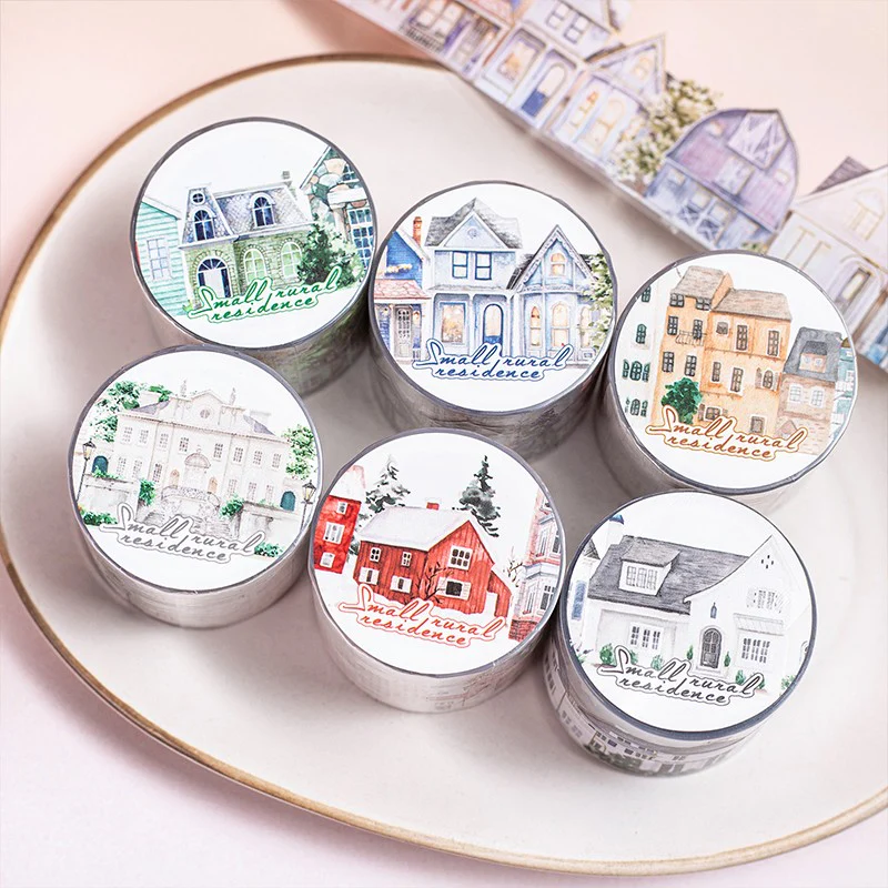 Countryside Cottage Series Gold Foil House Scenery Tape - Image 5