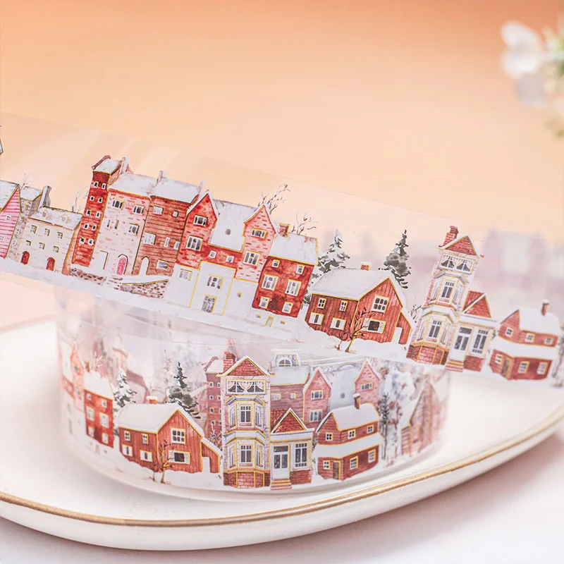 Countryside Cottage Series Gold Foil House Scenery Tape - Image 7