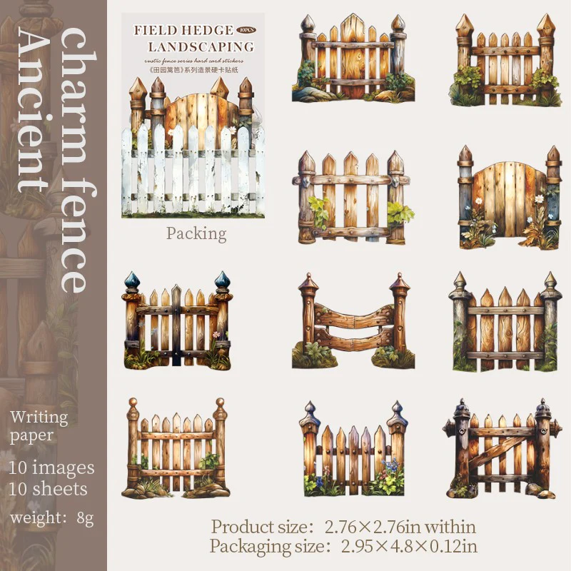 Countryside Fence Series 3D Hard Card Stickers - Image 9