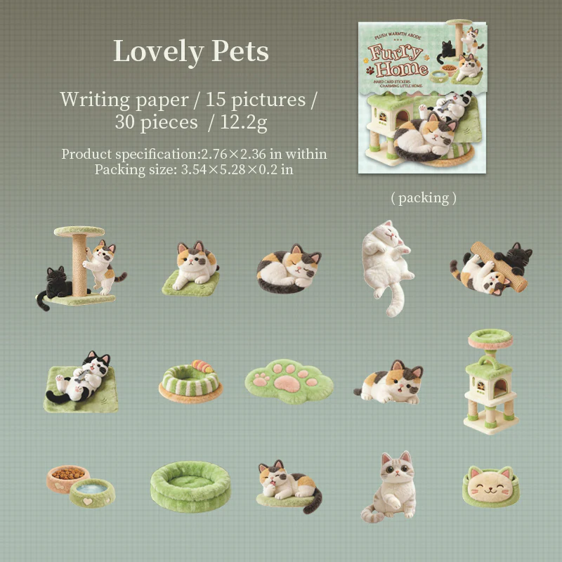 Cute Plush Home Sticker Pack 30PCS - Image 10