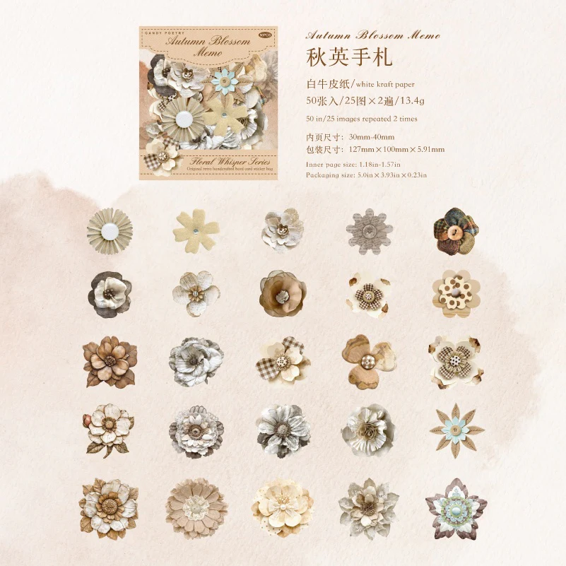 Cutting Language Flower Series Sticker Pack 50Pcs - Image 10