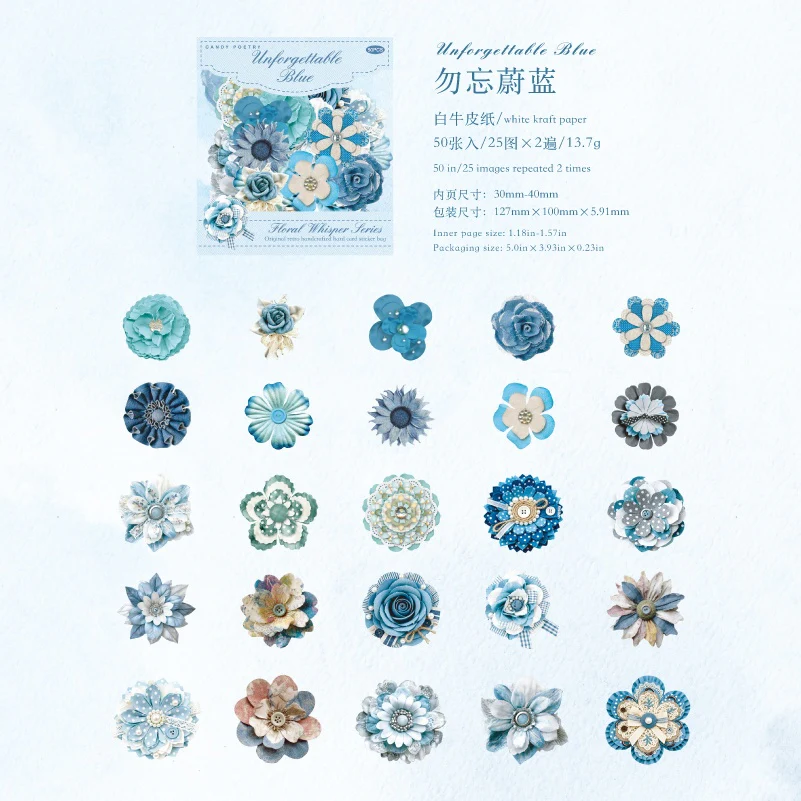 Cutting Language Flower Series Sticker Pack 50Pcs - Image 14