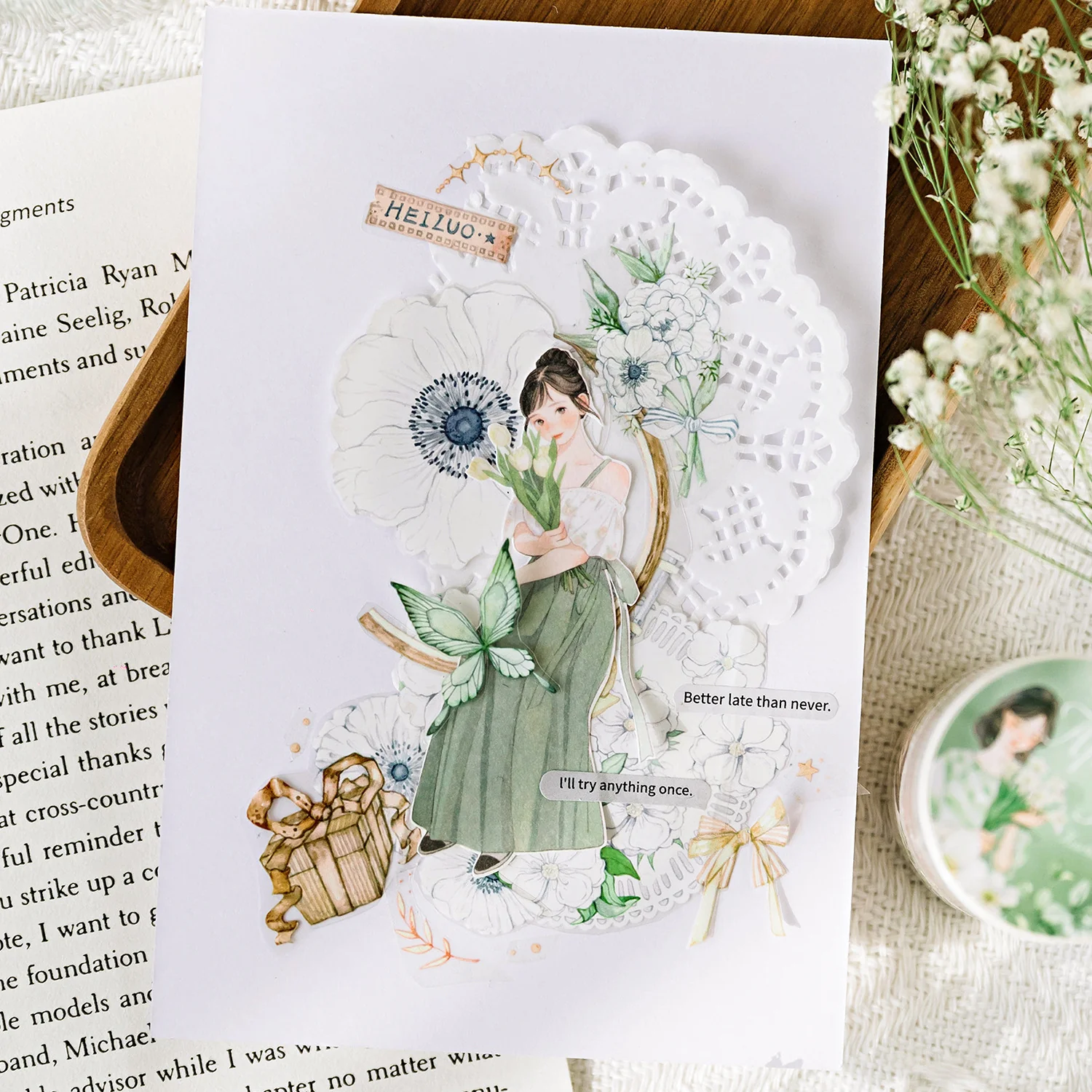 Light Vintage Figure Flower Tape-TAHARA - Image 3