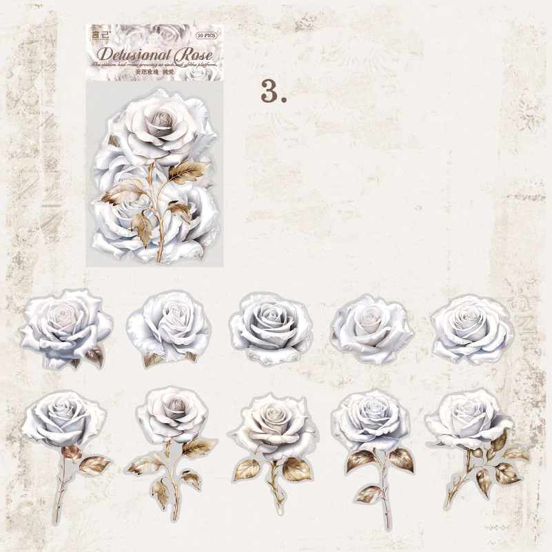 Delusional Rose Sticker 10pcs - Image 13