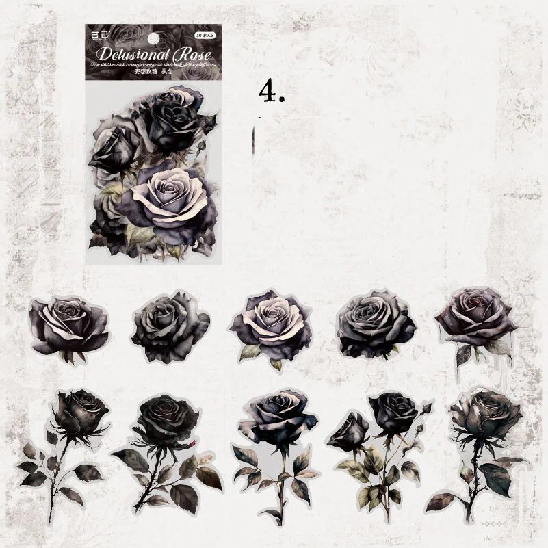 Delusional Rose Sticker 10pcs - Image 14