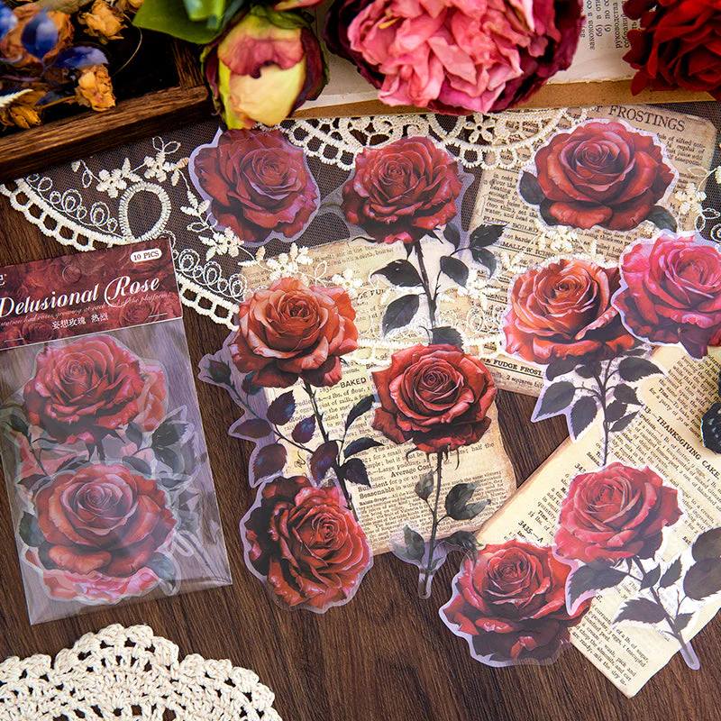 Delusional Rose Sticker 10pcs - Image 5