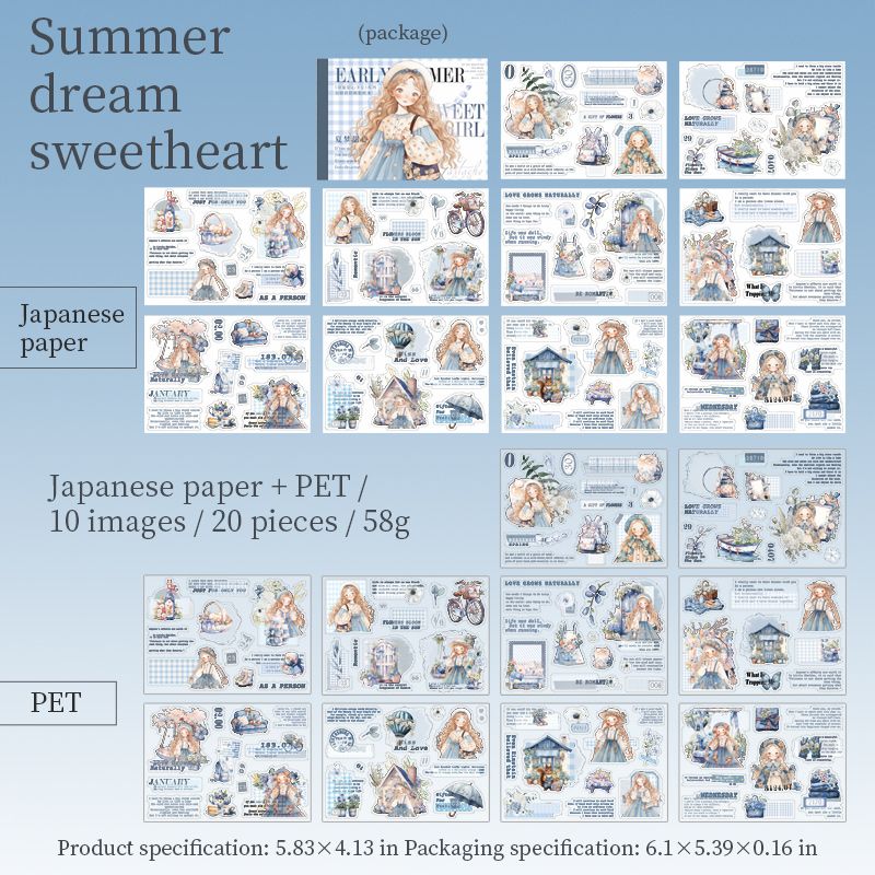 Early Summer Sweetheart Girl Sticker Book-TAHATA - Image 16