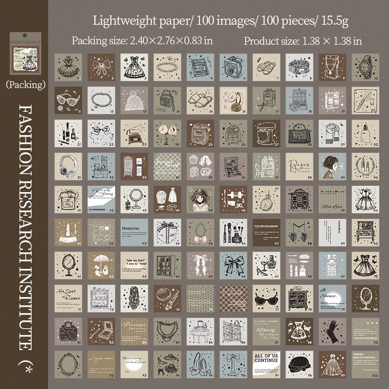 Exquisite Girl 100 Days Punch Card Scrapbook Paper 100Pcs - Image 10