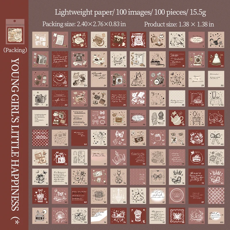 Exquisite Girl 100 Days Punch Card Scrapbook Paper 100Pcs - Image 11
