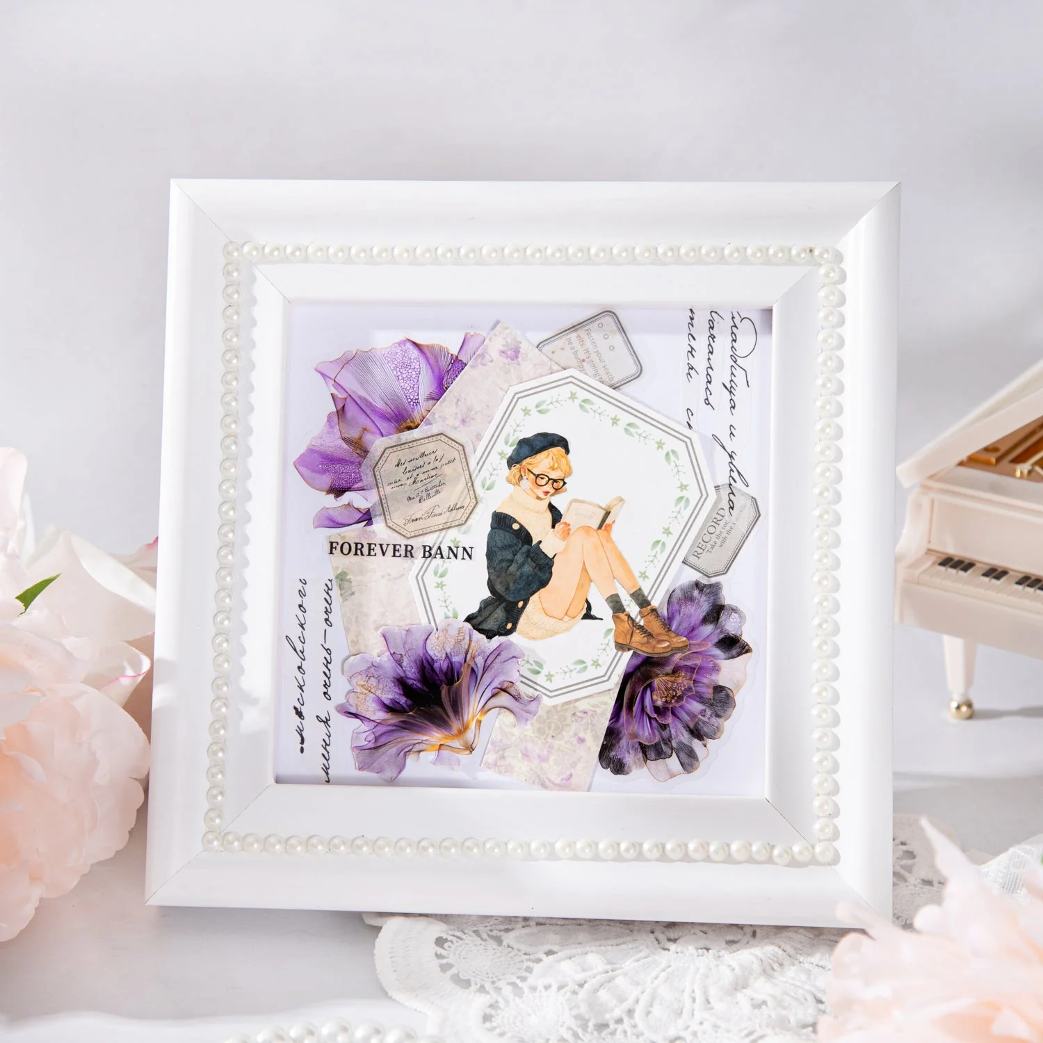 Floating Flower Draw Contours Sticker 15pcs - Image 7