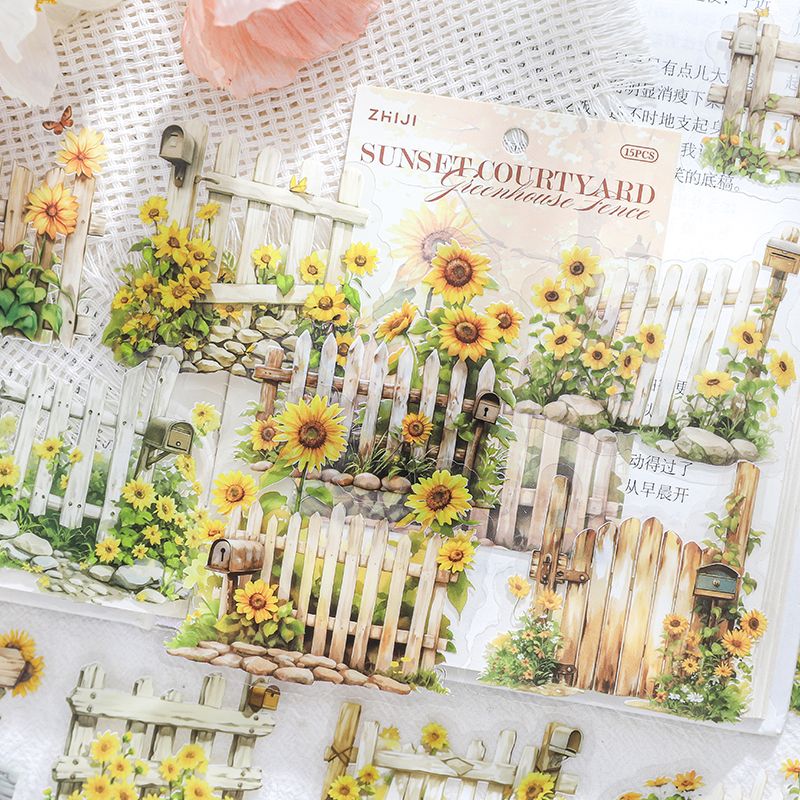 Floral Fence Scene Sticker Pack - Image 5