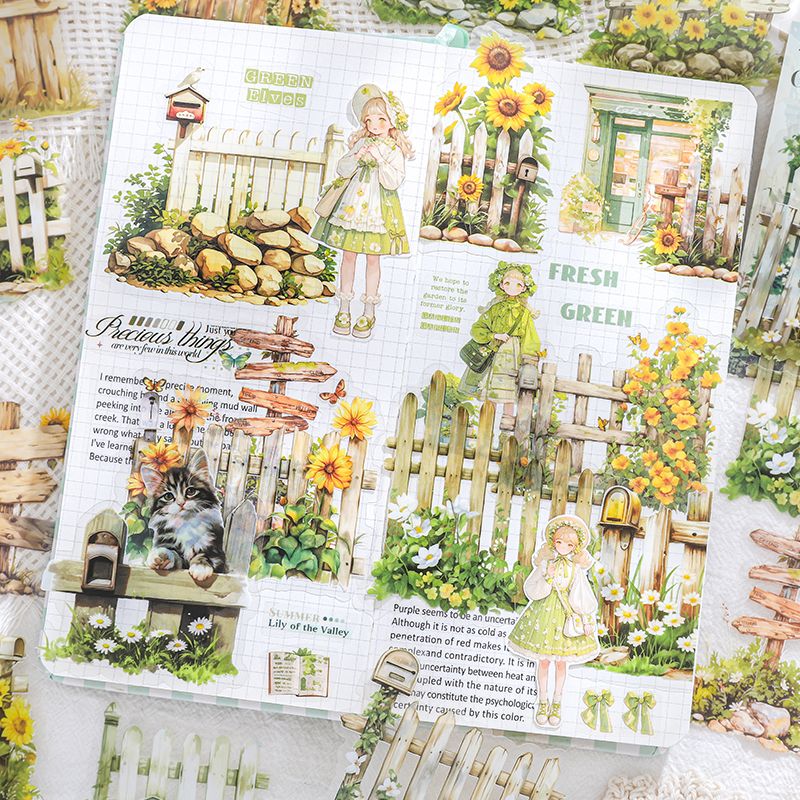Floral Fence Scene Sticker Pack - Image 7