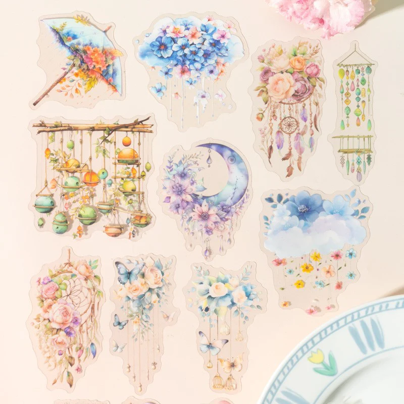 Floral Shadow & Tassel Series - PET Sticker Pack - Image 3