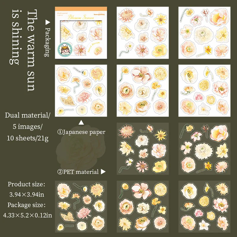 Floral Sweet Dreams Series Dual-Material Sticker Book - Image 12