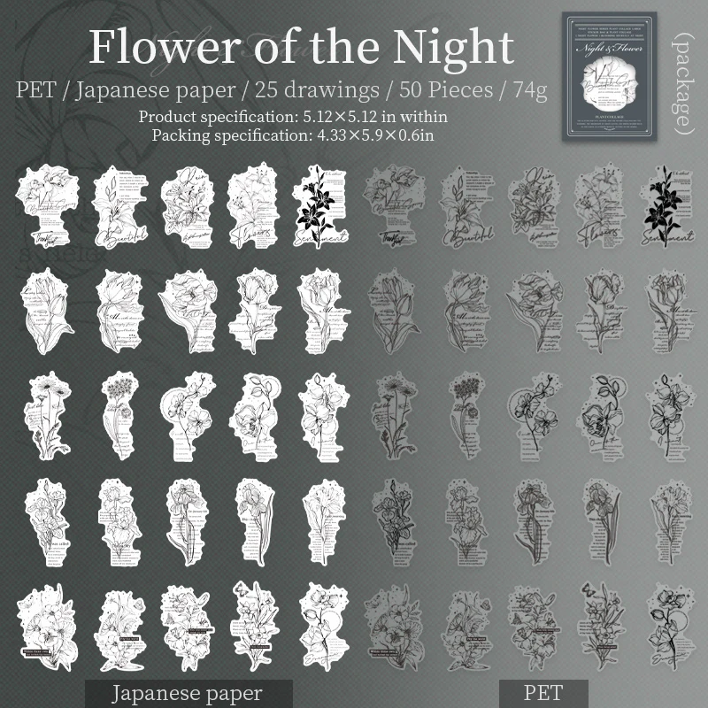 [Tomato Jam Girl]Flower Of Night Sticker Gift Box-TAHARA - Image 6