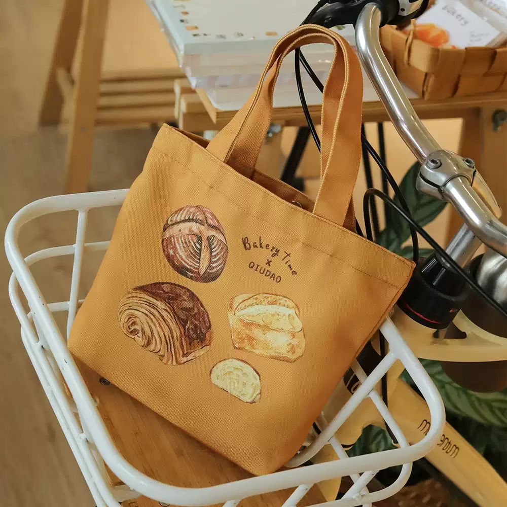 French Bread Mini Tote Bag - Canvas Handbag - Image 3
