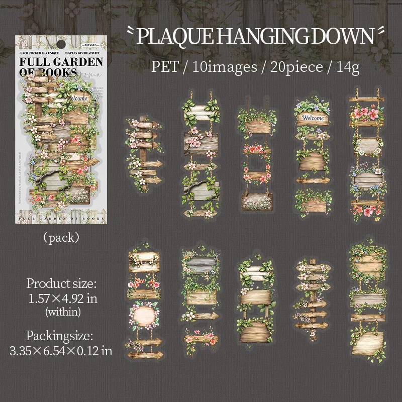 Full Garden of Books Scene Sticker Strip Pack - Image 11