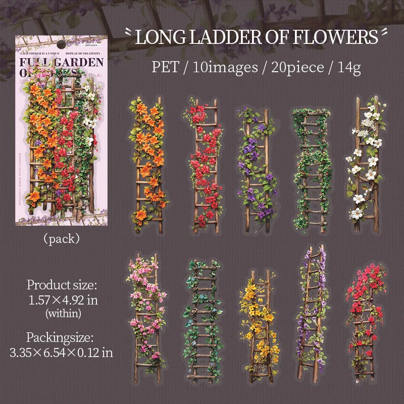 Full Garden of Books Scene Sticker Strip Pack - Image 13