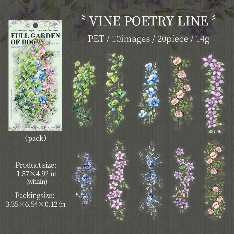 Full Garden of Books Scene Sticker Strip Pack - Image 14