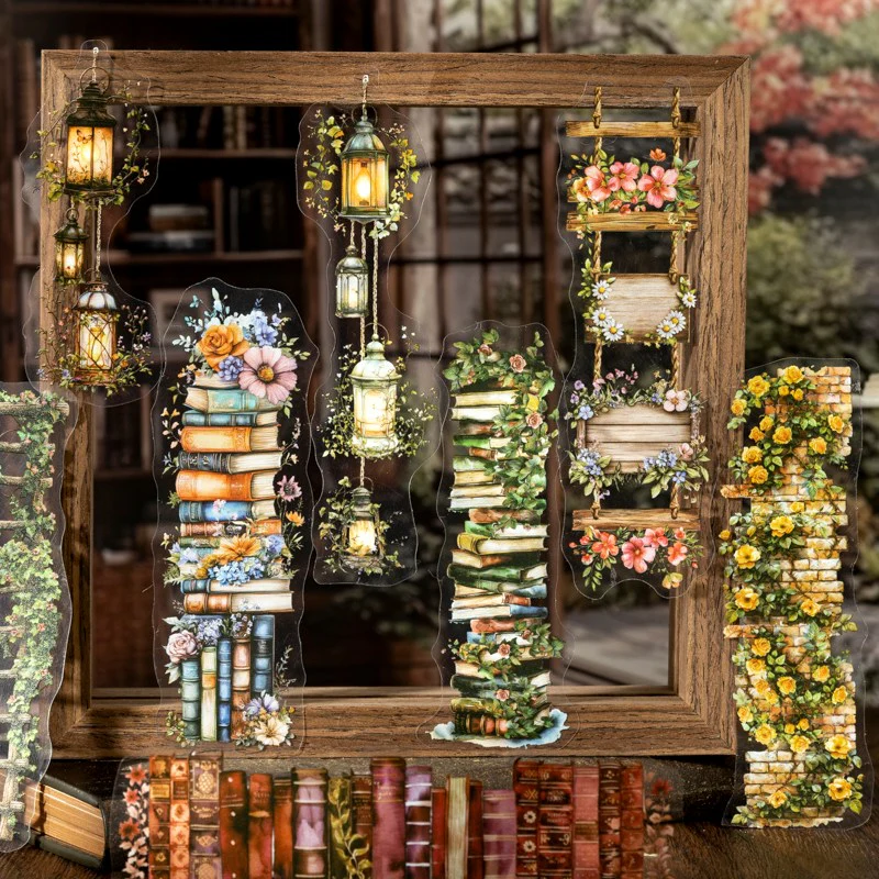 Full Garden of Books Scene Sticker Strip Pack - Image 4