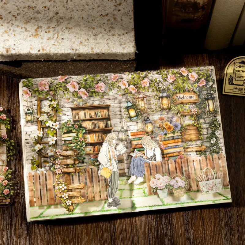 Full Garden of Books Scene Sticker Strip Pack - Image 6