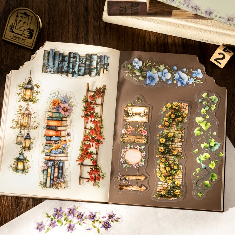Full Garden of Books Scene Sticker Strip Pack - Image 8